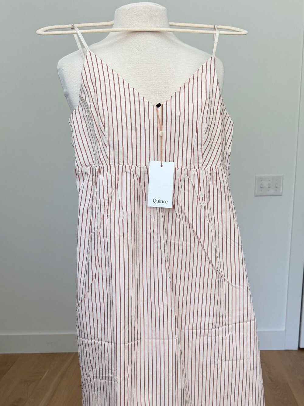 Quince Organic Cotton Poplin striped tiered dress